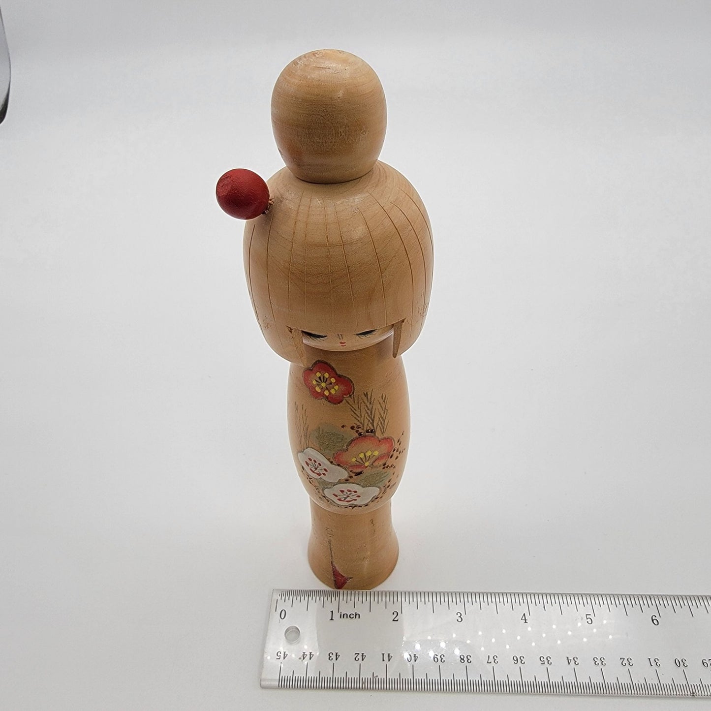 Vintage Japanese Kokeshi Wood Doll Signed Blonde