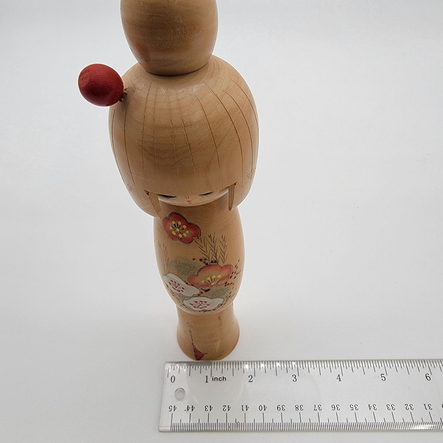 Vintage Japanese Kokeshi Wood Doll Signed Blonde
