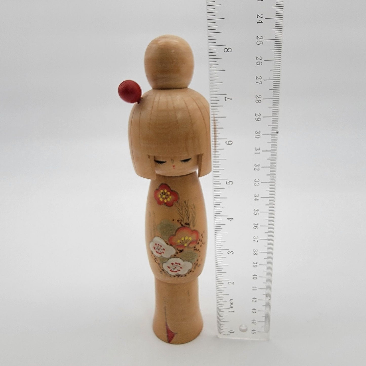 Vintage Japanese Kokeshi Wood Doll Signed Blonde