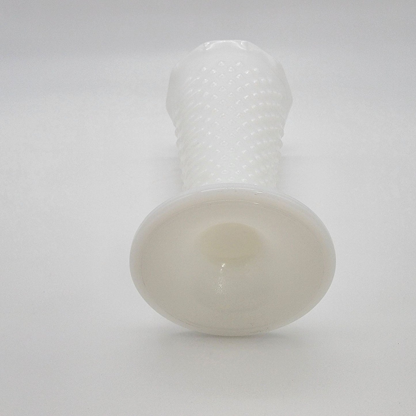 Vintage Anchor Hocking Fluted Hobnail Milk Glass Vase