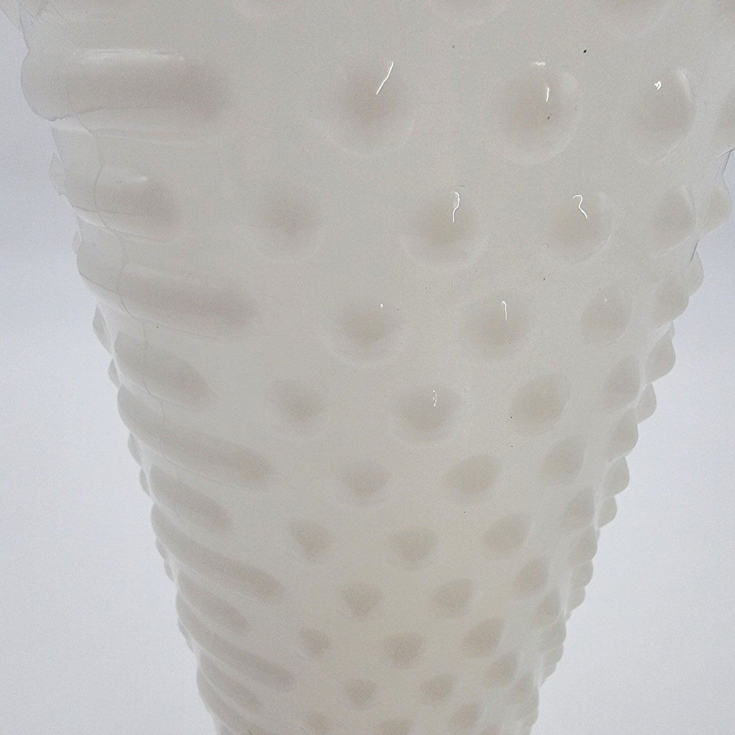 Vintage Anchor Hocking Fluted Hobnail Milk Glass Vase