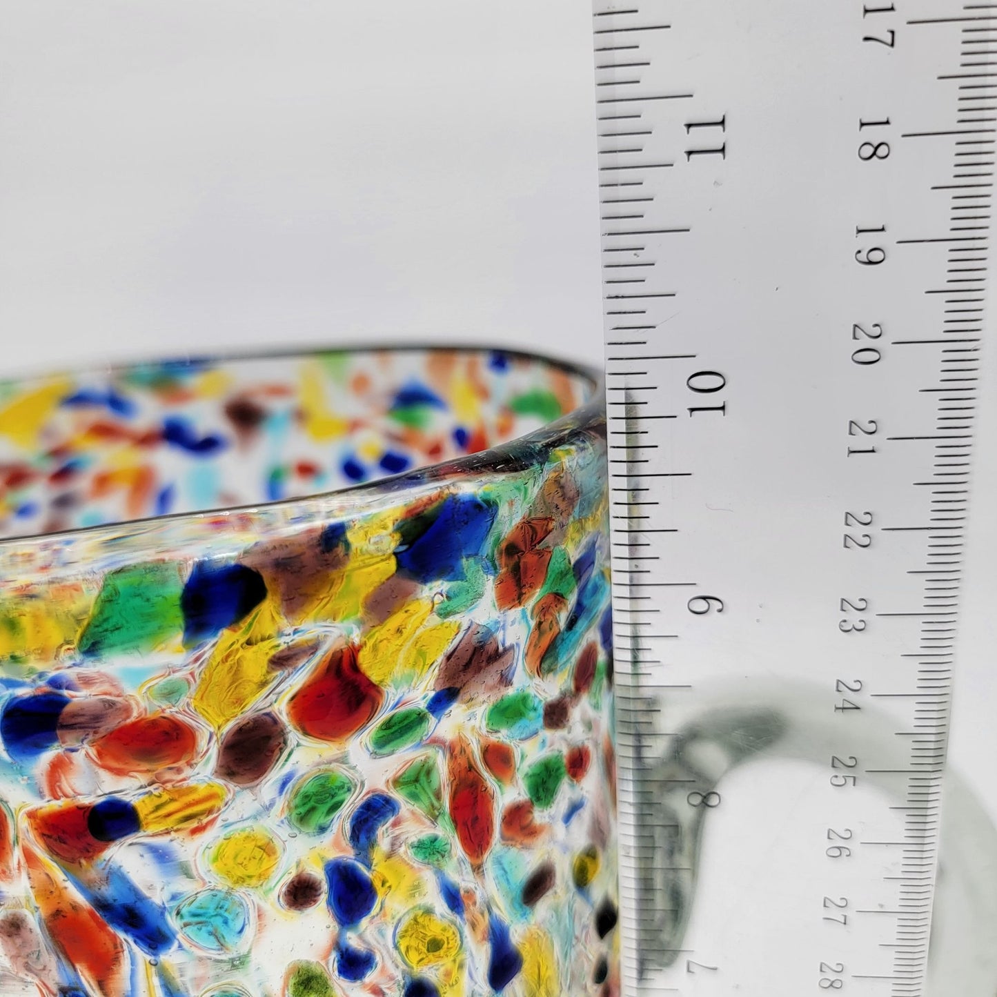 Mexican Confetti Art Glass Pitcher Multicolor Speckled Blown Glass