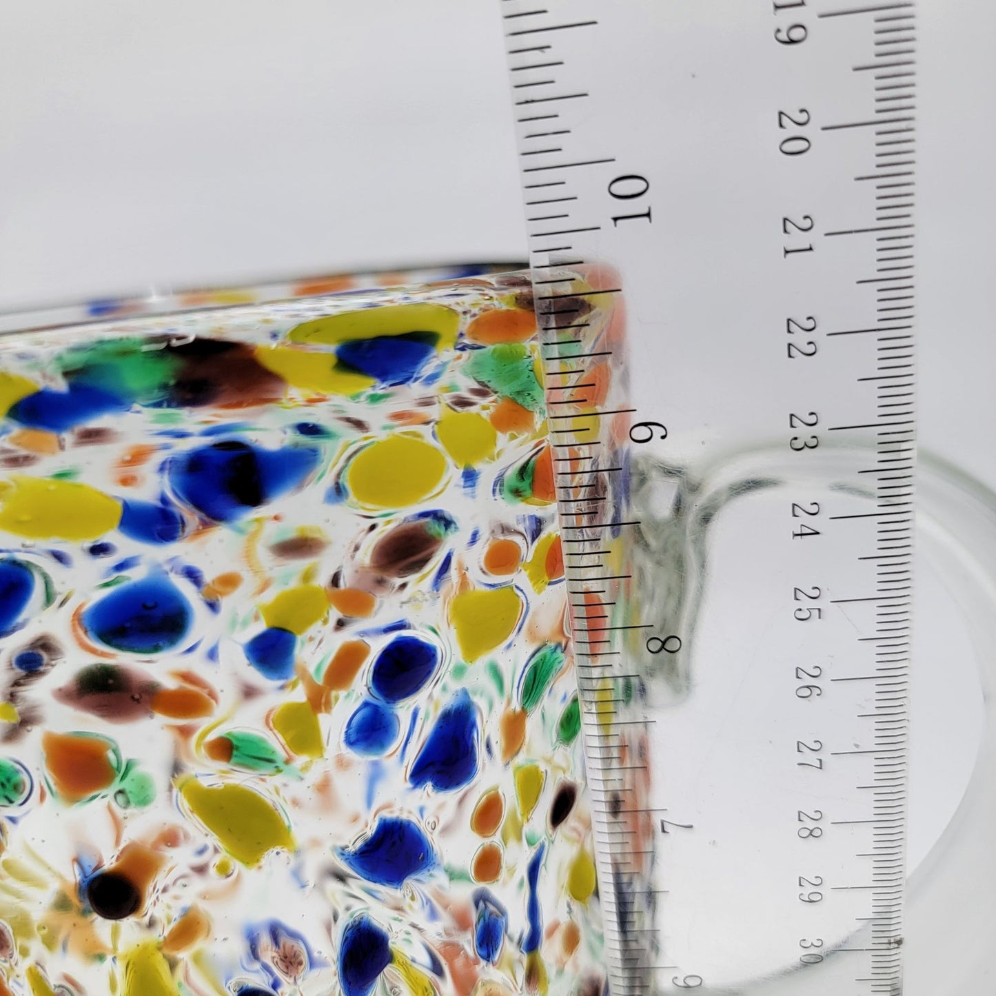 Mexican Confetti Art Glass Pitcher Multicolor Speckled Blown Glass