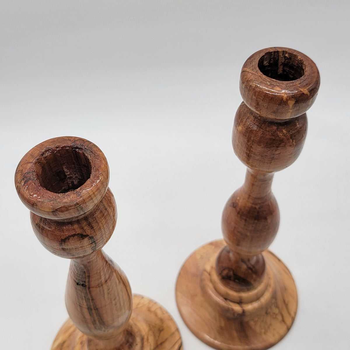 Hand-Turned Ambrosia Amphoria Maple Candlesticks Pair