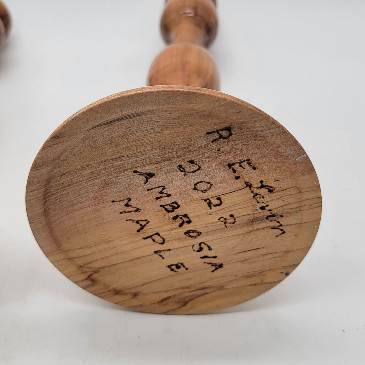 Hand-Turned Ambrosia Amphoria Maple Candlesticks Pair