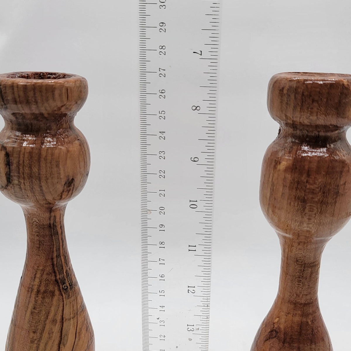 Hand-Turned Ambrosia Amphoria Maple Candlesticks Pair