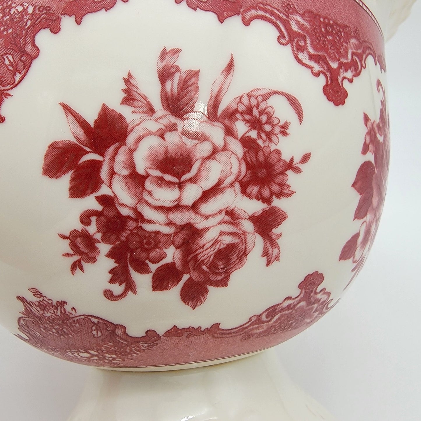 Vintage FTD Red Roses Footed Pedestal Vase