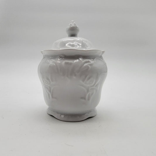 Vintage Royal Danube #1886 White Porcelain Lidded Trinket Jar