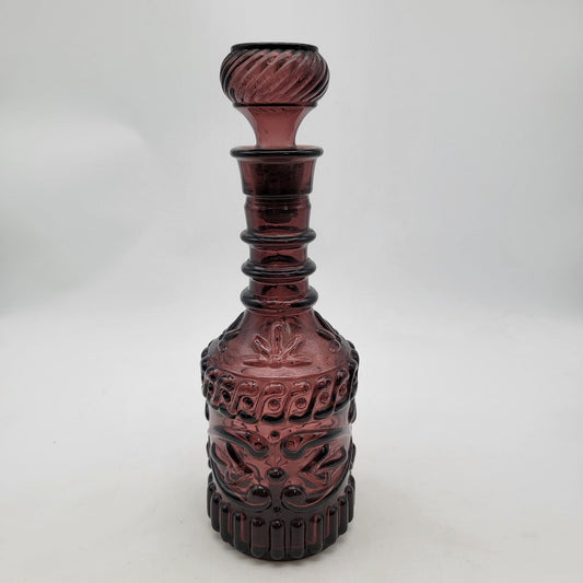 Vintage Jim Beam Bottle Amethyst Purple Glass Decanter 1967 Kentucky Derby Empty