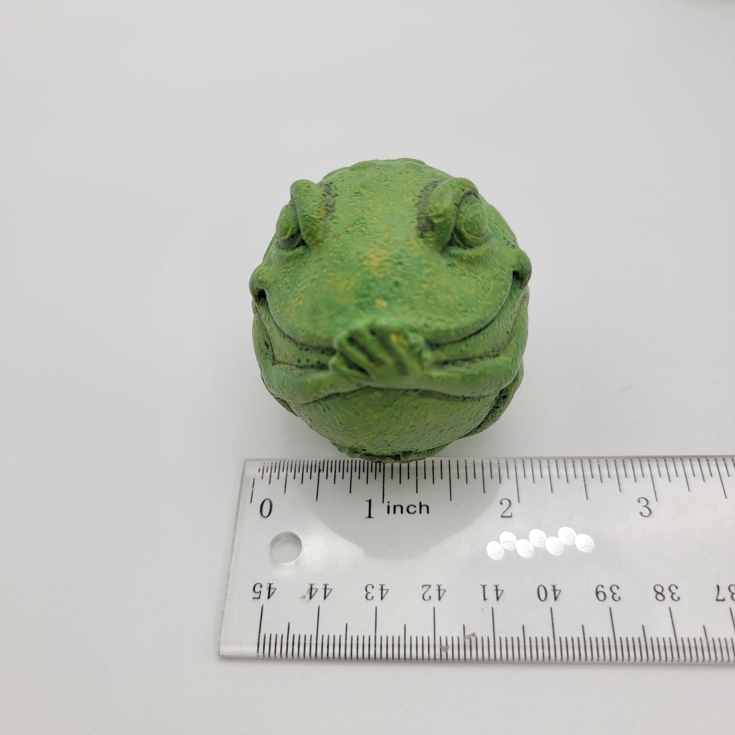 Set Of 3 Green Round No Evil Frog Statues - Hear No Evil See No Evil Speak No Evil