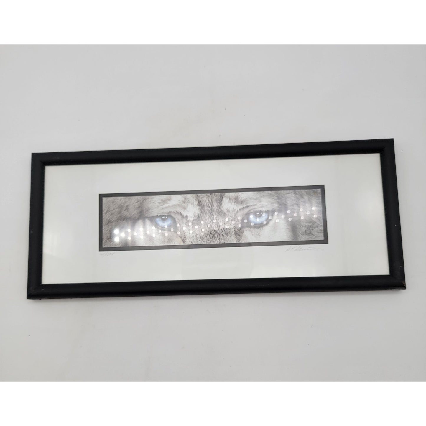 "The Predators" Wolf Blue Eyes Framed Print By DK Dennis 1993