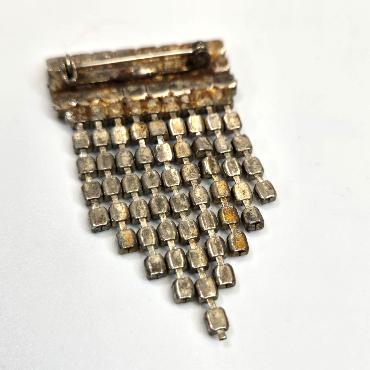 Art Deco Waterfall Rhinestone Brooch