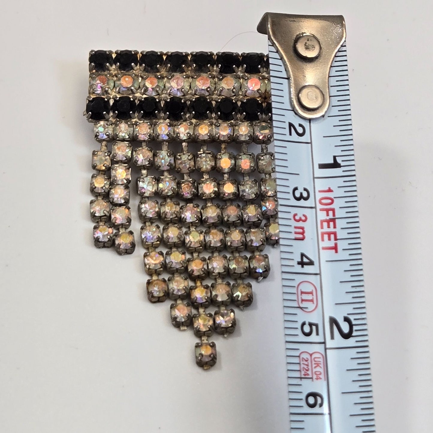 Art Deco Waterfall Rhinestone Brooch