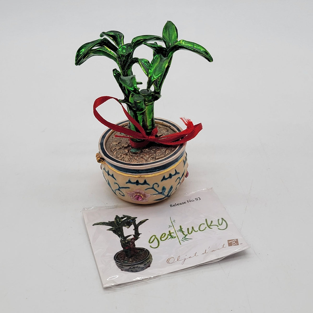 Objet d'art Get Lucky Bamboo Plant Trinket Box No. 93
