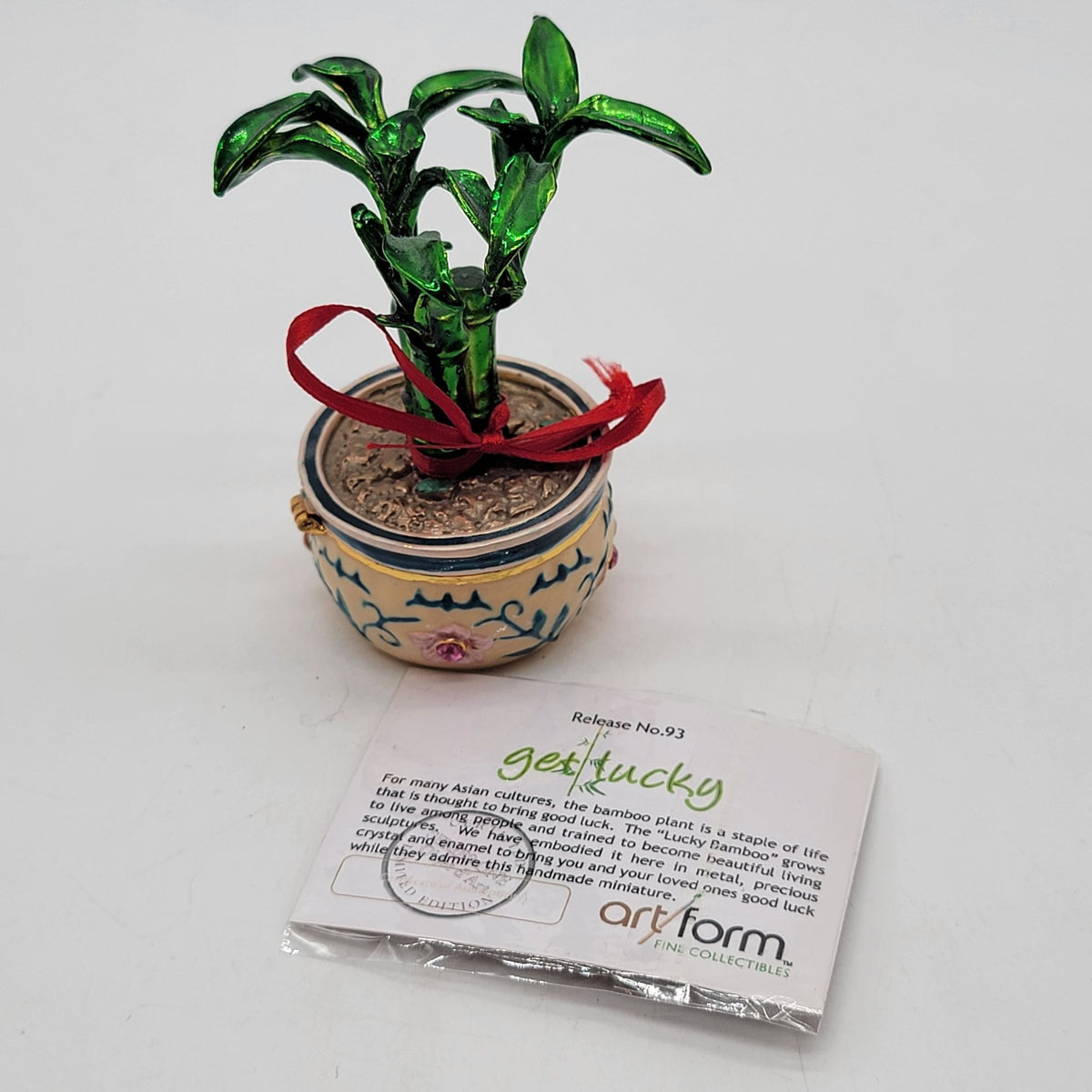 Objet d'art Get Lucky Bamboo Plant Trinket Box No. 93