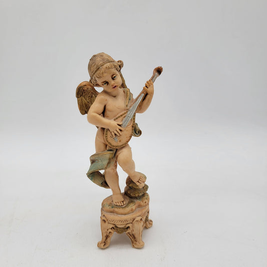 Fontanini Depose Italy Angel Playing Instrument Figurine Spider Mark #64