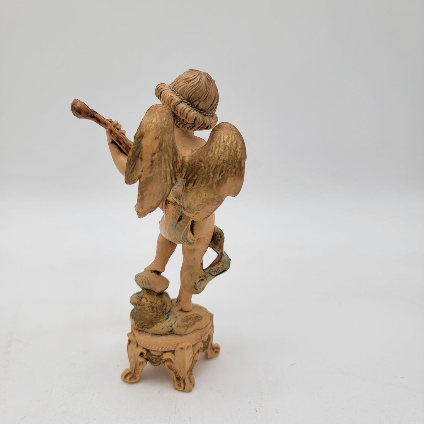 Fontanini Depose Italy Angel Playing Instrument Figurine Spider Mark #64