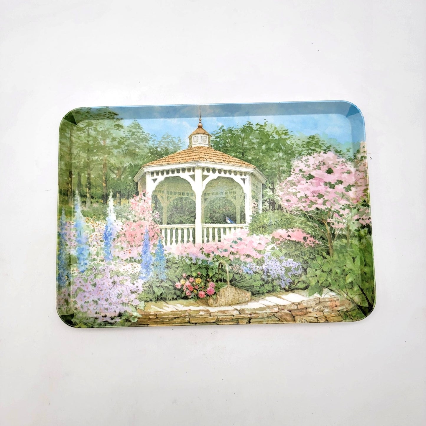 Vintage Ruby Nappi Gazebo Melamine Serving Tray  Rectangular