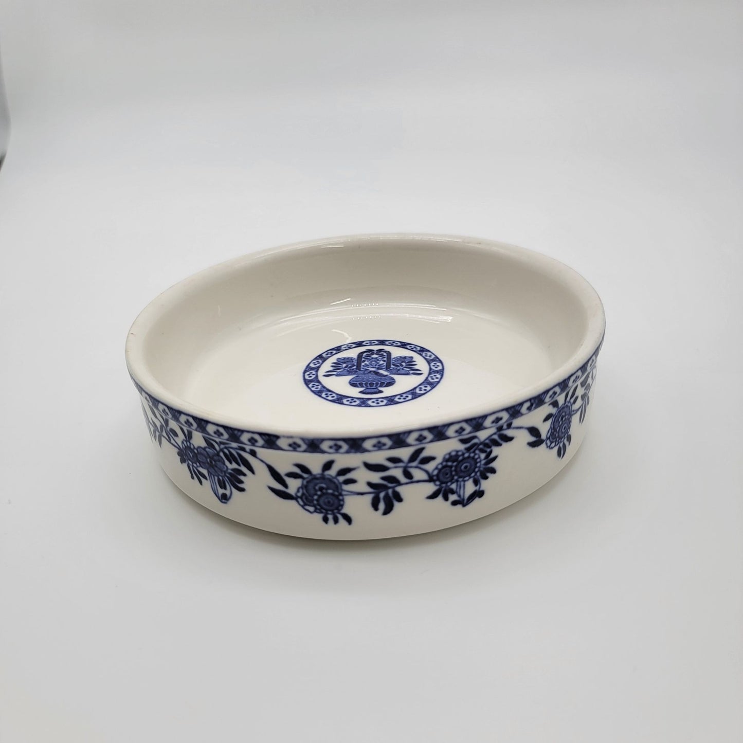 Vintage Walker Vitrified China Porcelain Bowls Blue Delph Set of 4