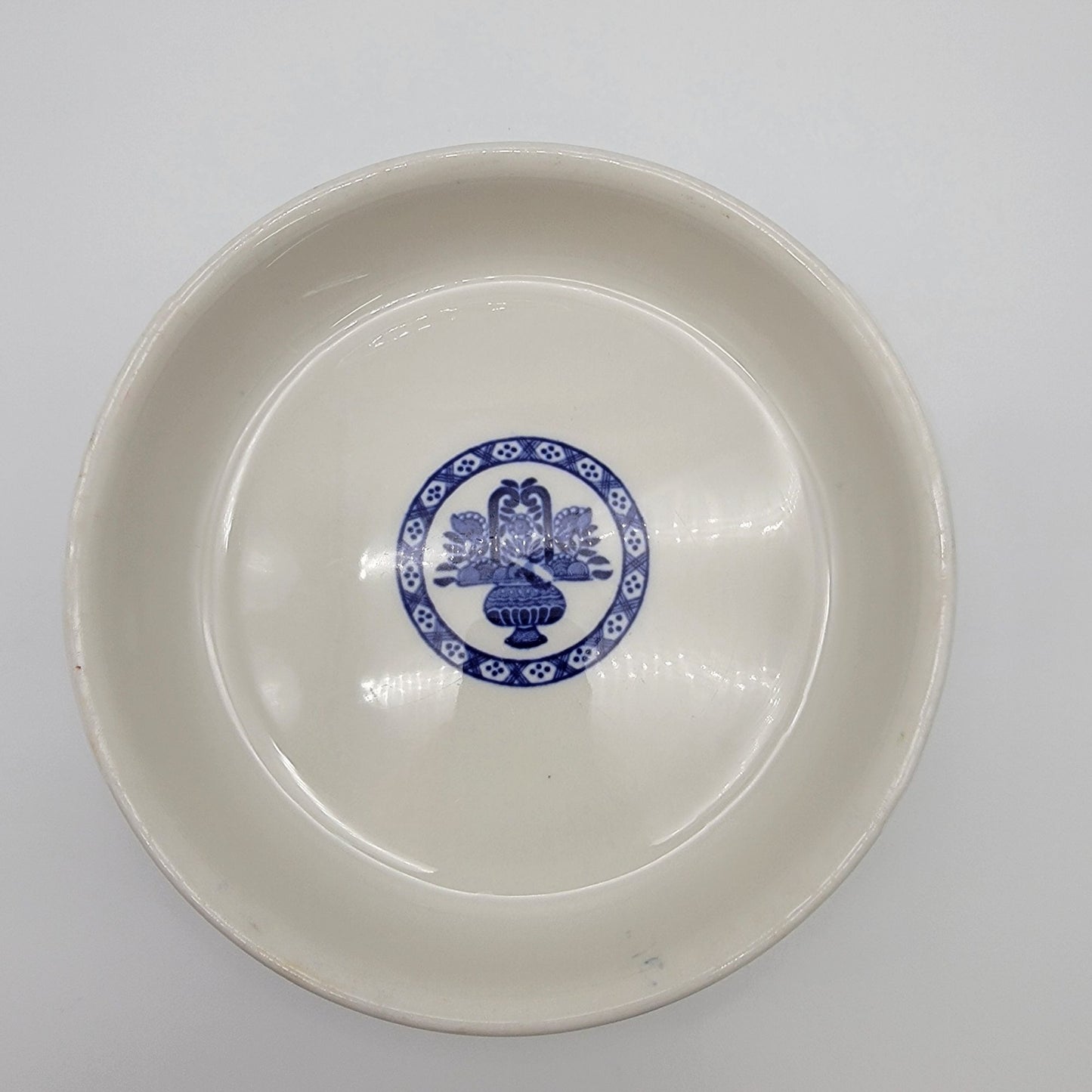 Vintage Walker Vitrified China Porcelain Bowls Blue Delph Set of 4