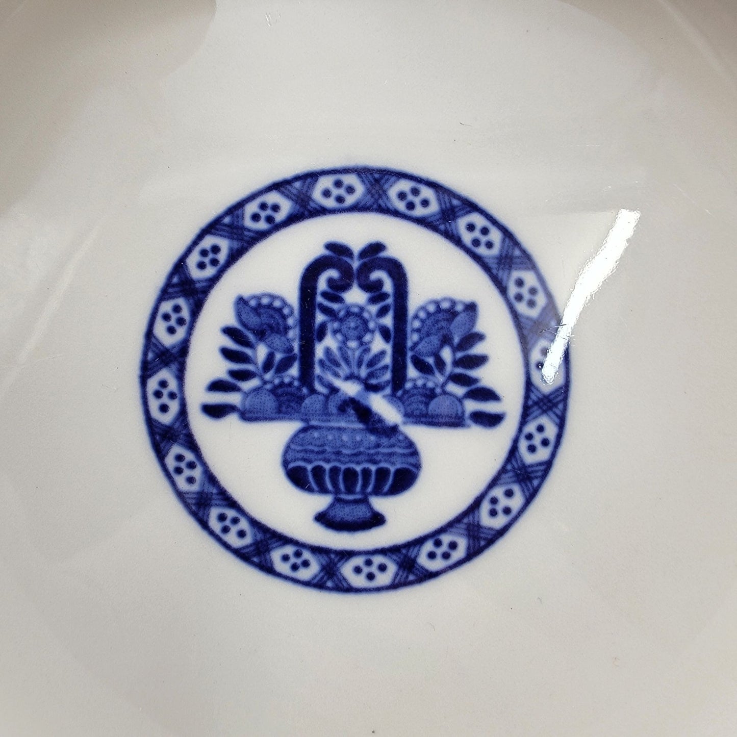 Vintage Walker Vitrified China Porcelain Bowls Blue Delph Set of 4