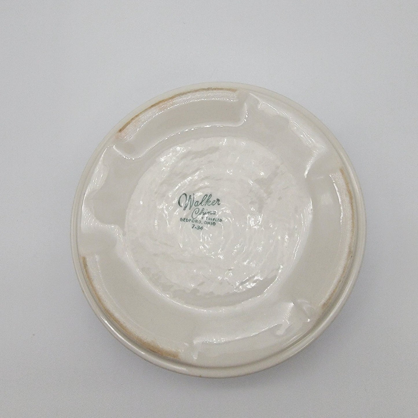 Vintage Walker Vitrified China Porcelain Bowls Blue Delph Set of 4
