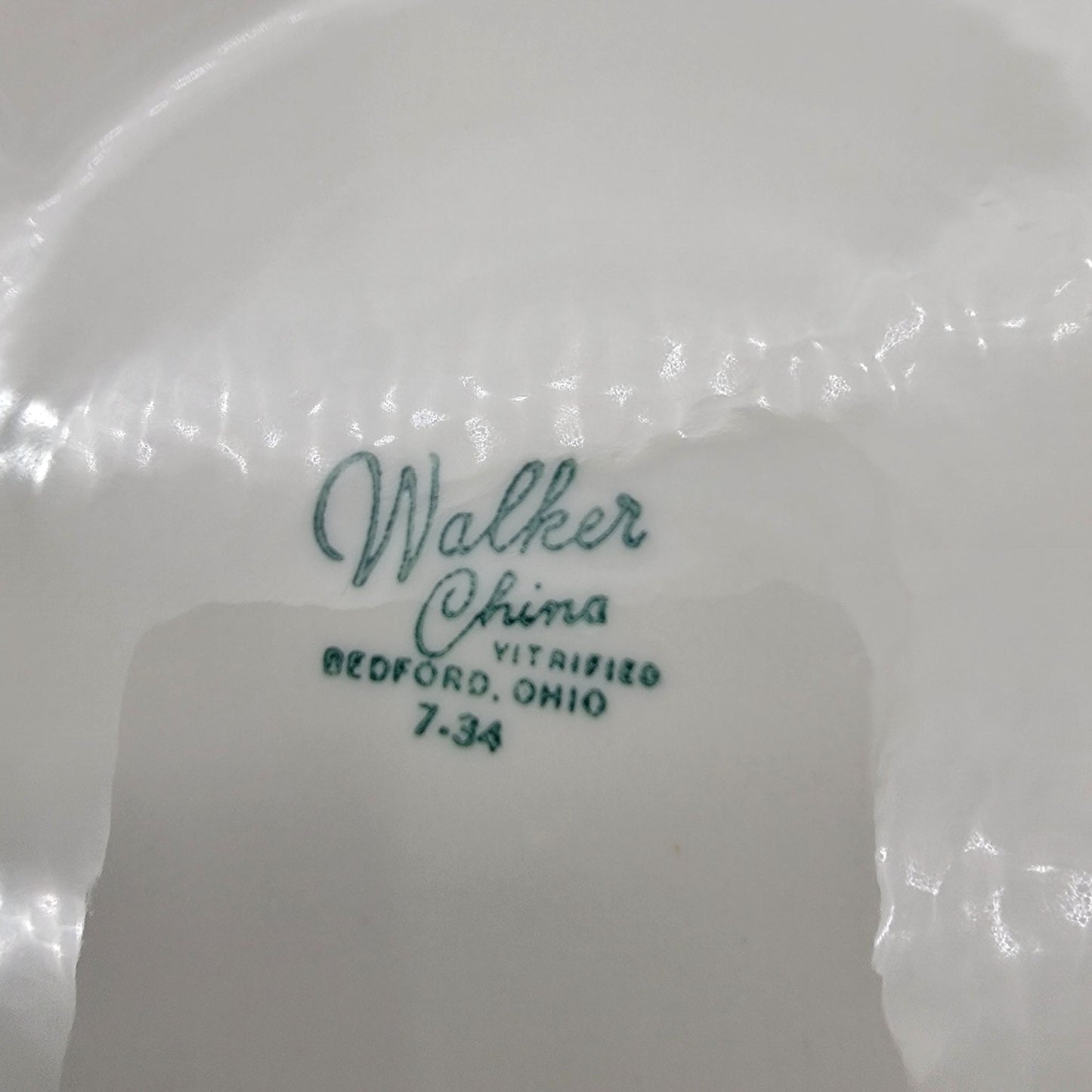 Vintage Walker Vitrified China Porcelain Bowls Blue Delph Set of 4