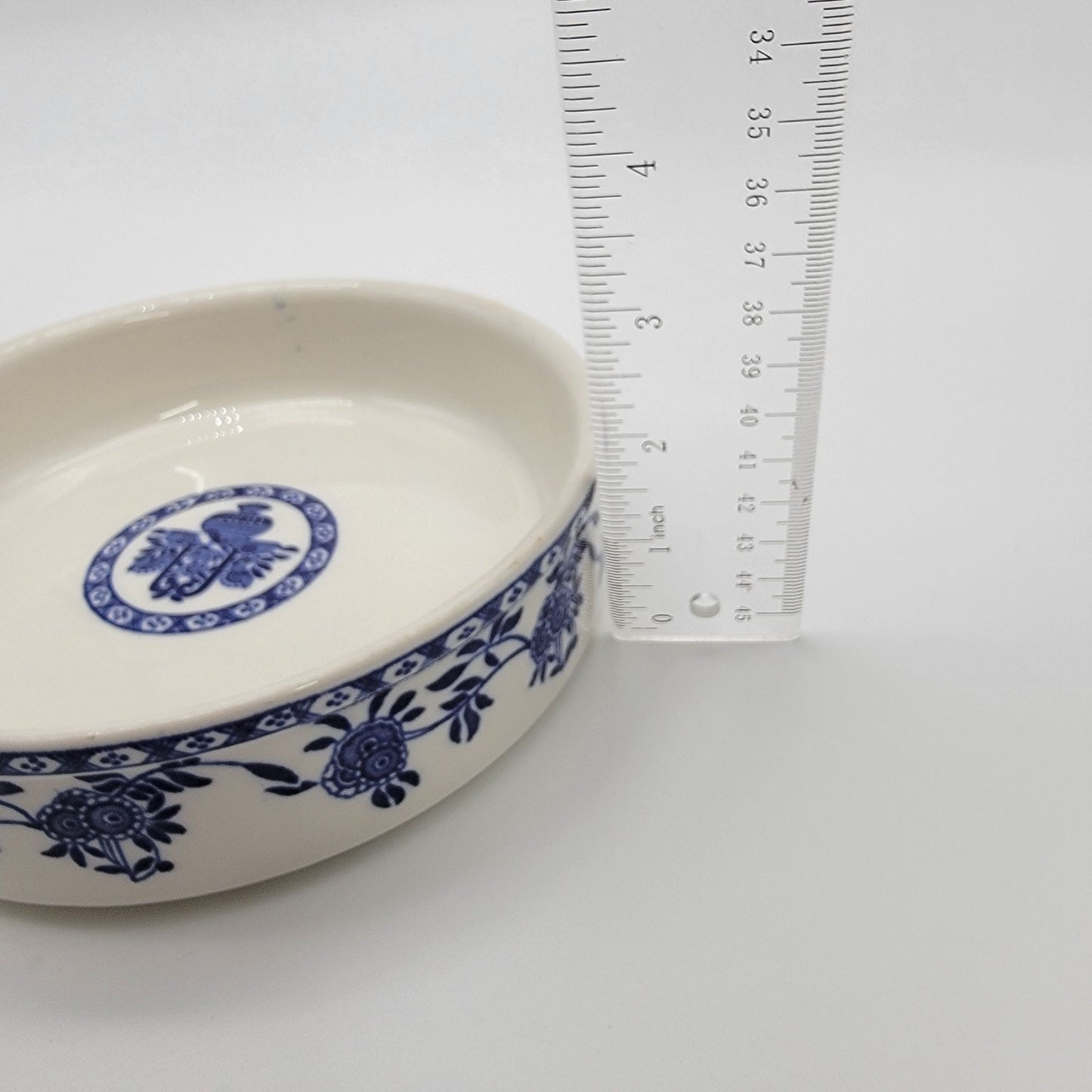 Vintage Walker Vitrified China Porcelain Bowls Blue Delph Set of 4