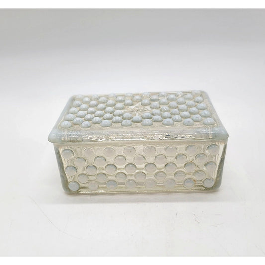 Fenton Moonstone Opalescent Hobnail Glass Box