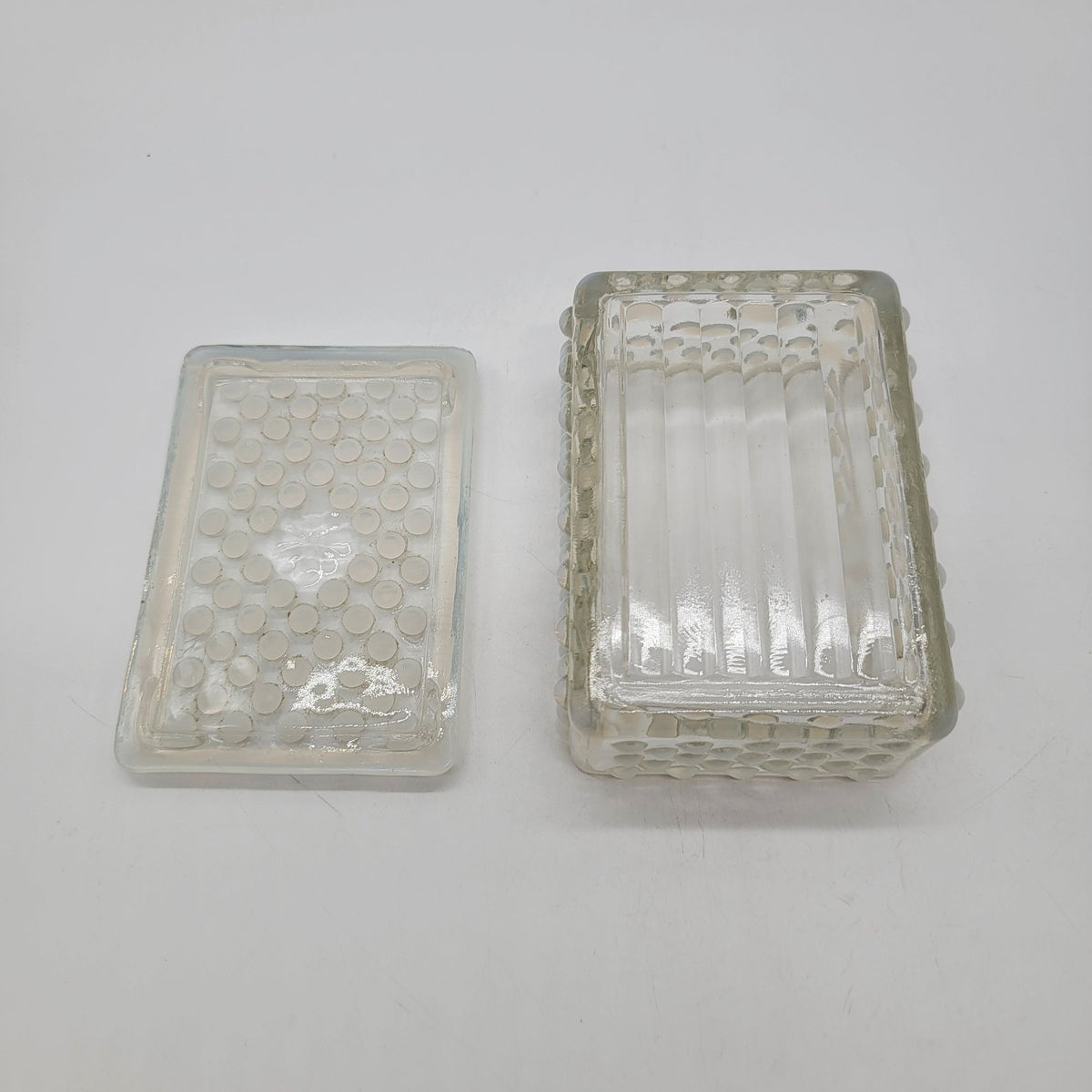 Fenton Moonstone Opalescent Hobnail Glass Box