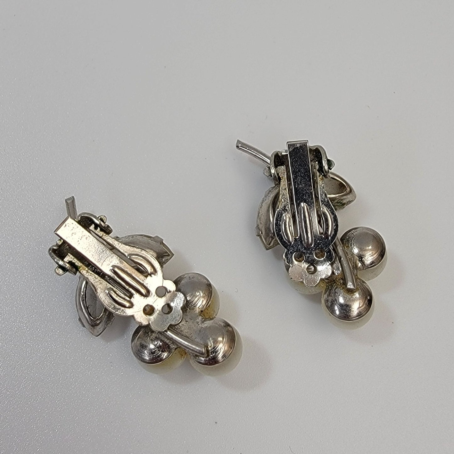 Vintage Pearl & Rhinestone Clip-On Earrings