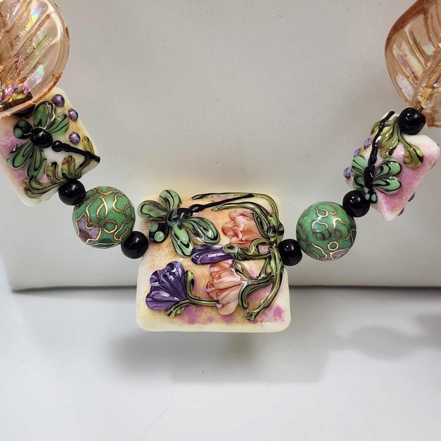 Artisan Handcrafted Dragonfly Necklace & Earring Set