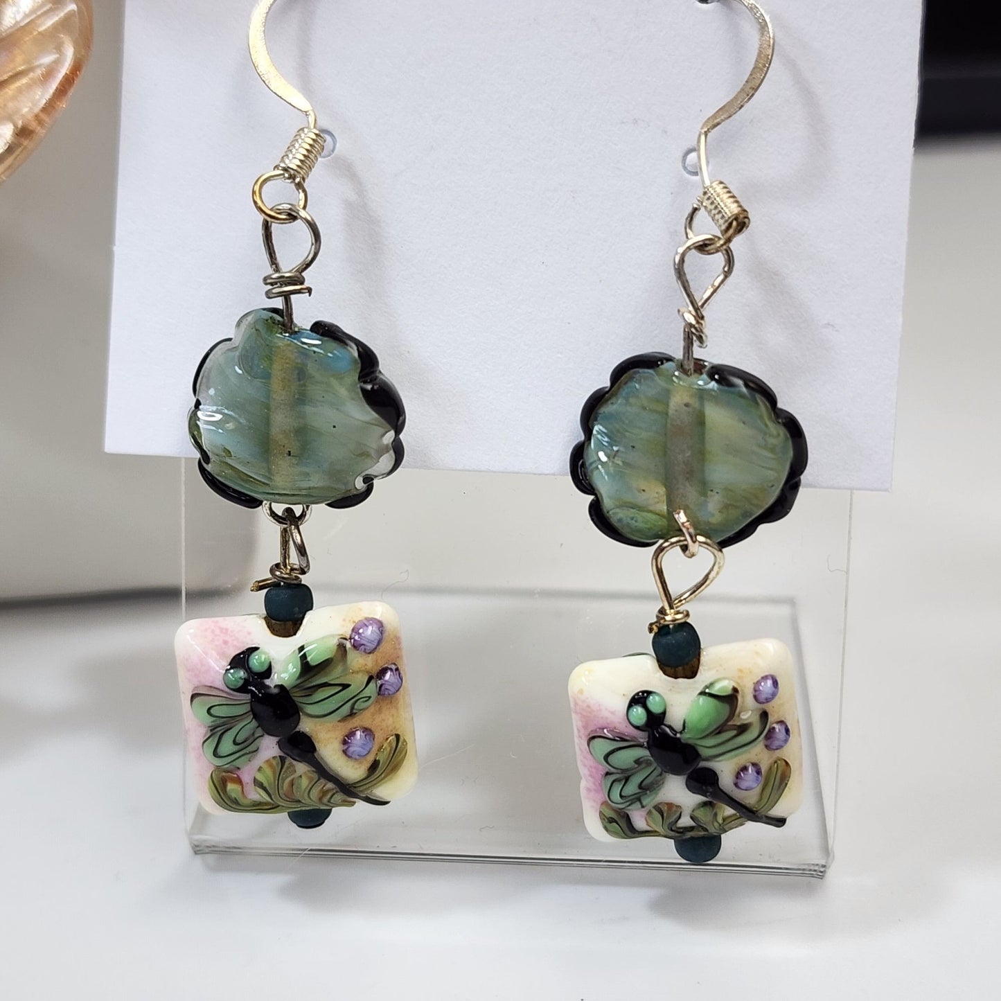 Artisan Handcrafted Dragonfly Necklace & Earring Set