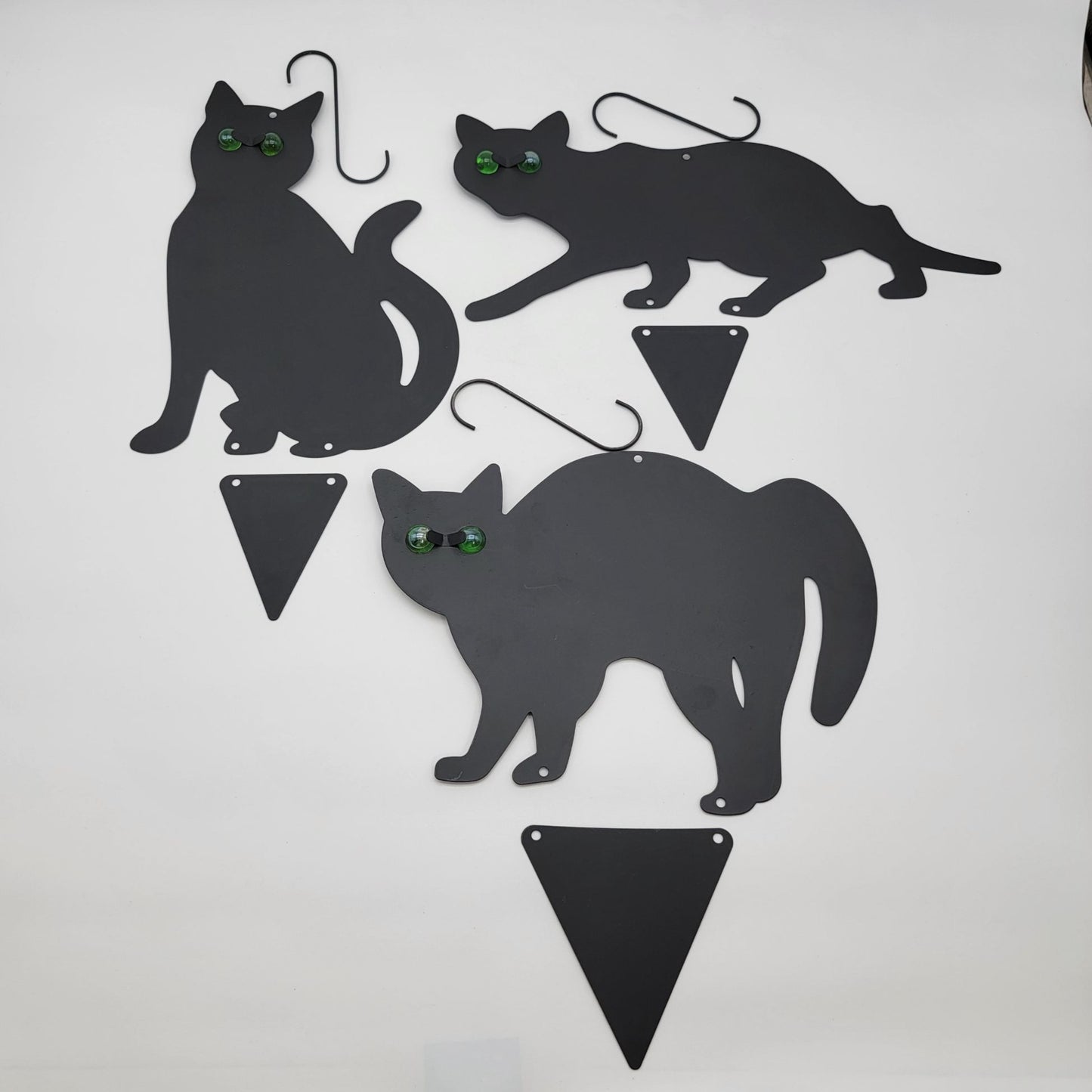 3Pack Black Cat Silhouette for Garden - Cats Scarer with Marble Eyes