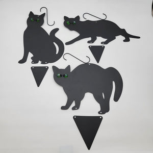 3Pack Black Cat Silhouette for Garden - Cats Scarer with Marble Eyes