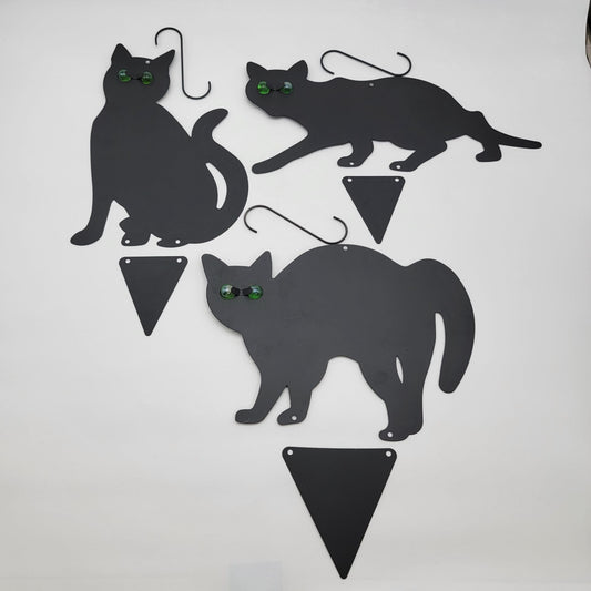 3Pack Black Cat Silhouette for Garden - Cats Scarer with Marble Eyes