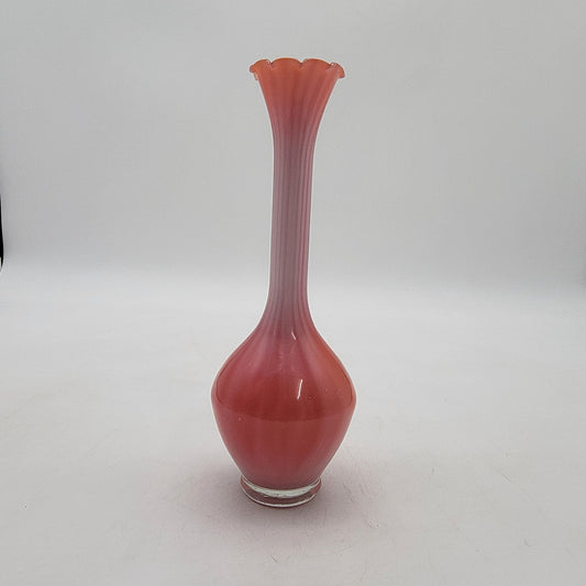 Vintage Pink Art Glass Bud Vase