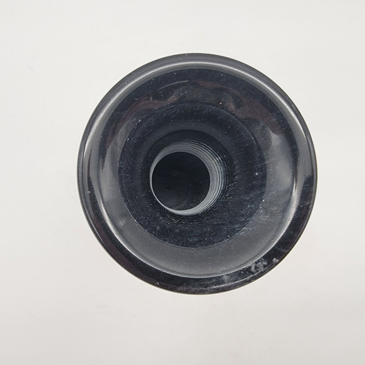 Vintage Dark Grey Marble Etched Vase Birds