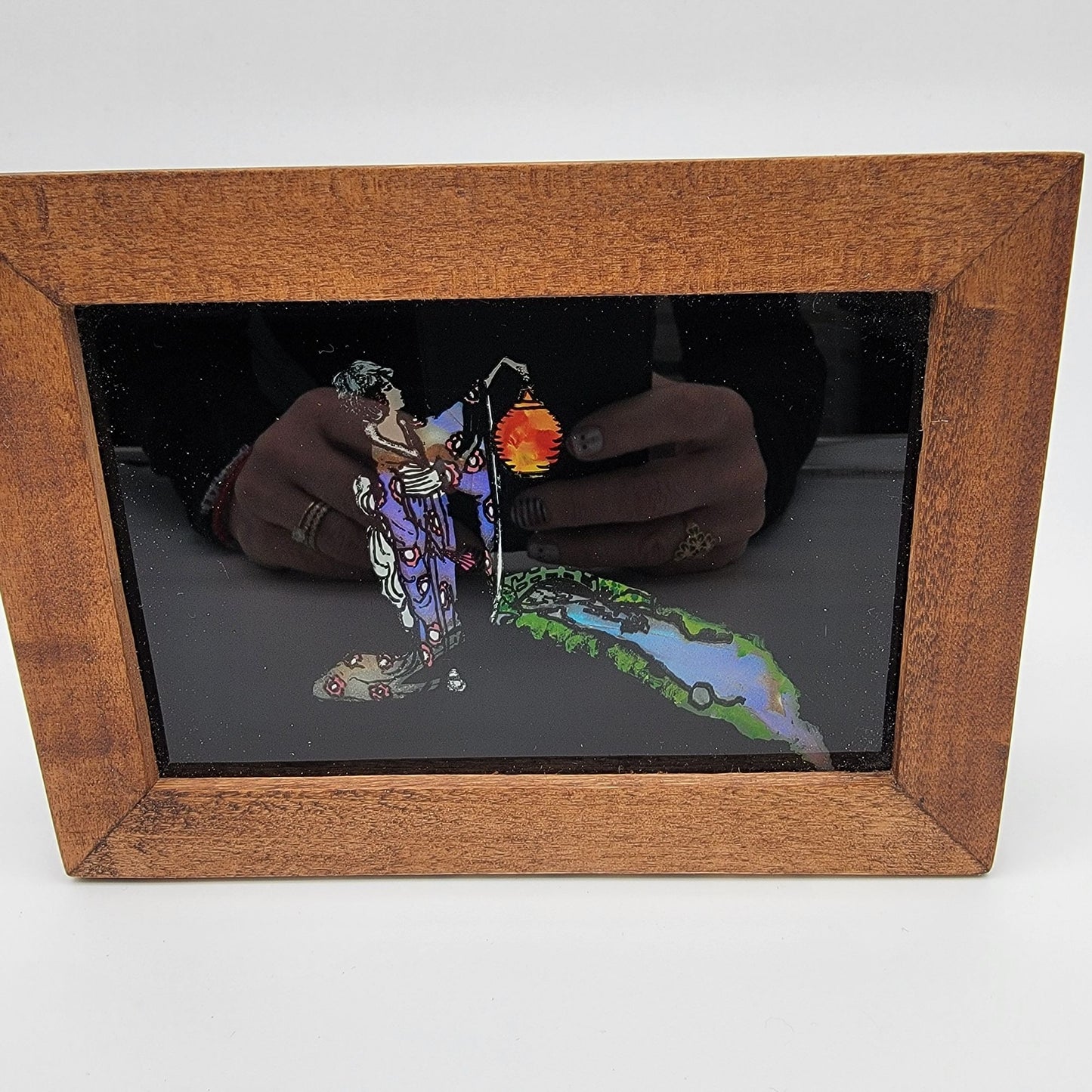 Art Deco Asian Genuine Butterfly Wings Art Painting