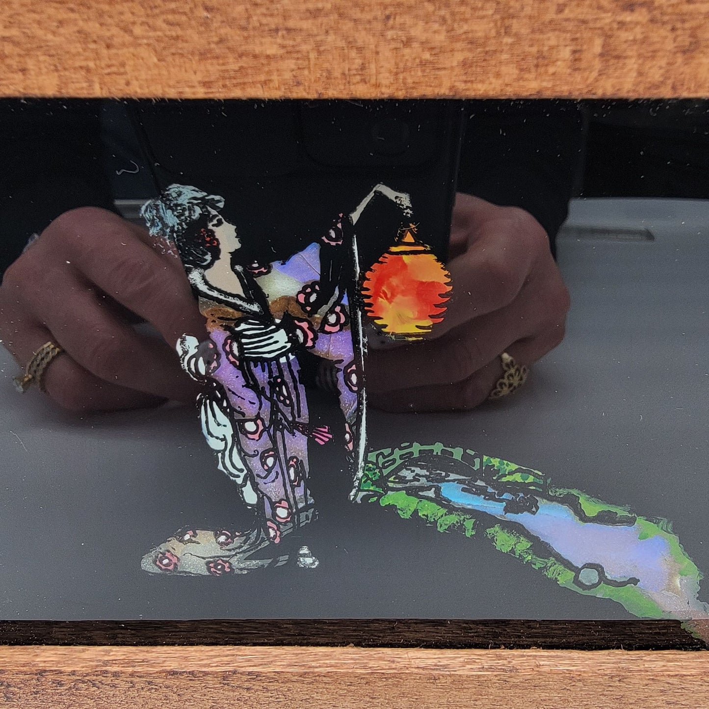 Art Deco Asian Genuine Butterfly Wings Art Painting