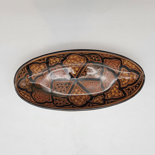 Le Souk Ceramique Tunisia Oval Dish Brown