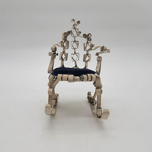Vintage Tramp Art Miniature Rocking Chair Pin Cushion