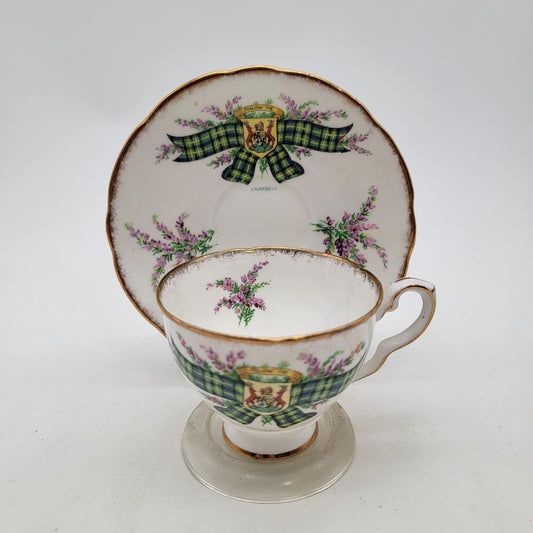 Vintage Royal Stafford Tea Cup & Saucer Tartan Series "Campbell" Clan Made In England
