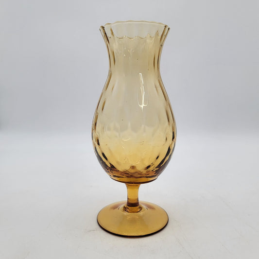 Vintage Empoli Amber Glass Hurricane Vase