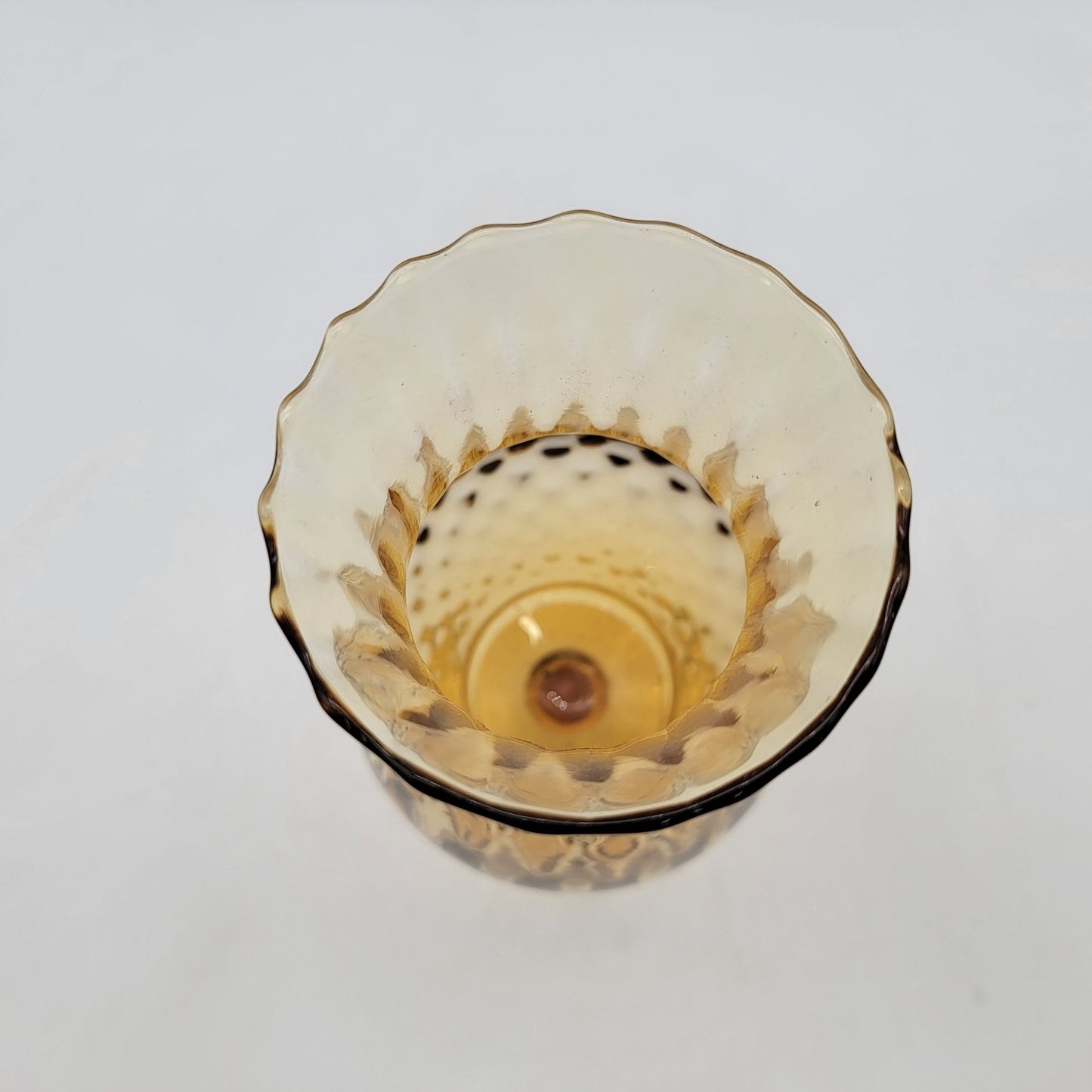 Vintage Empoli Amber Glass Hurricane Vase