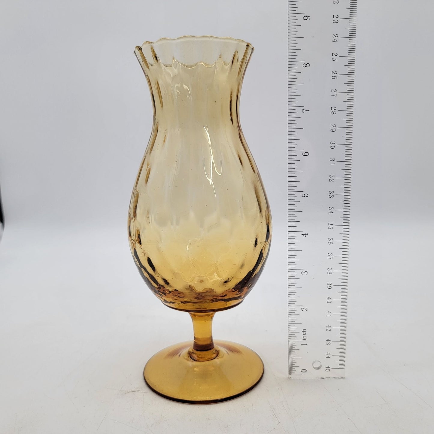Vintage Empoli Amber Glass Hurricane Vase