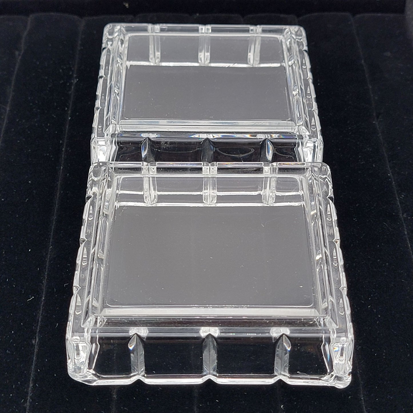Crystal Glass Trinket Box With Geometric Lattice Design