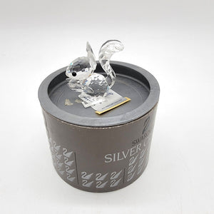 Vintage Swarovski Silver Crystal Squirrel Figurine Retired With Box