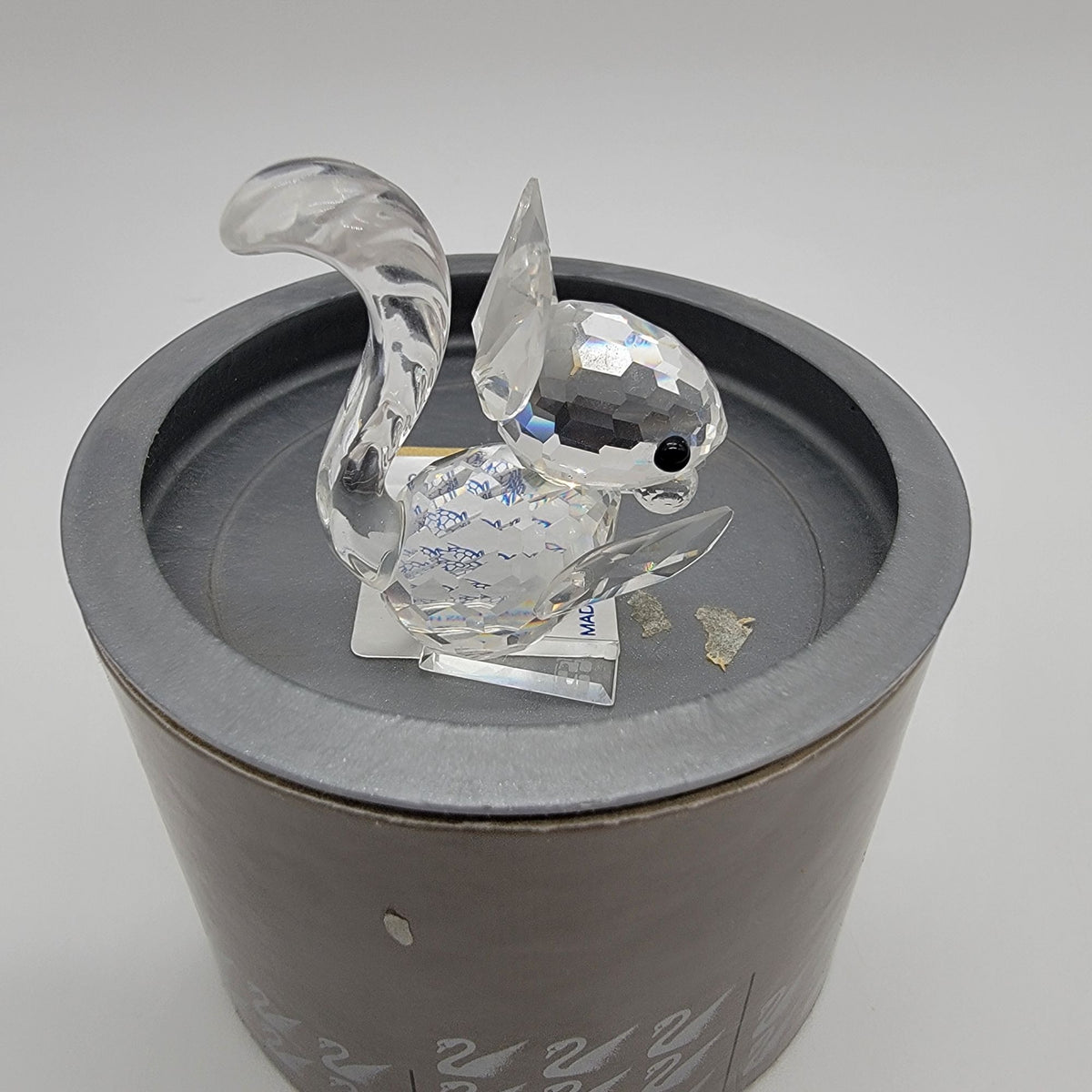 Vintage Swarovski Silver Crystal Squirrel Figurine Retired With Box
