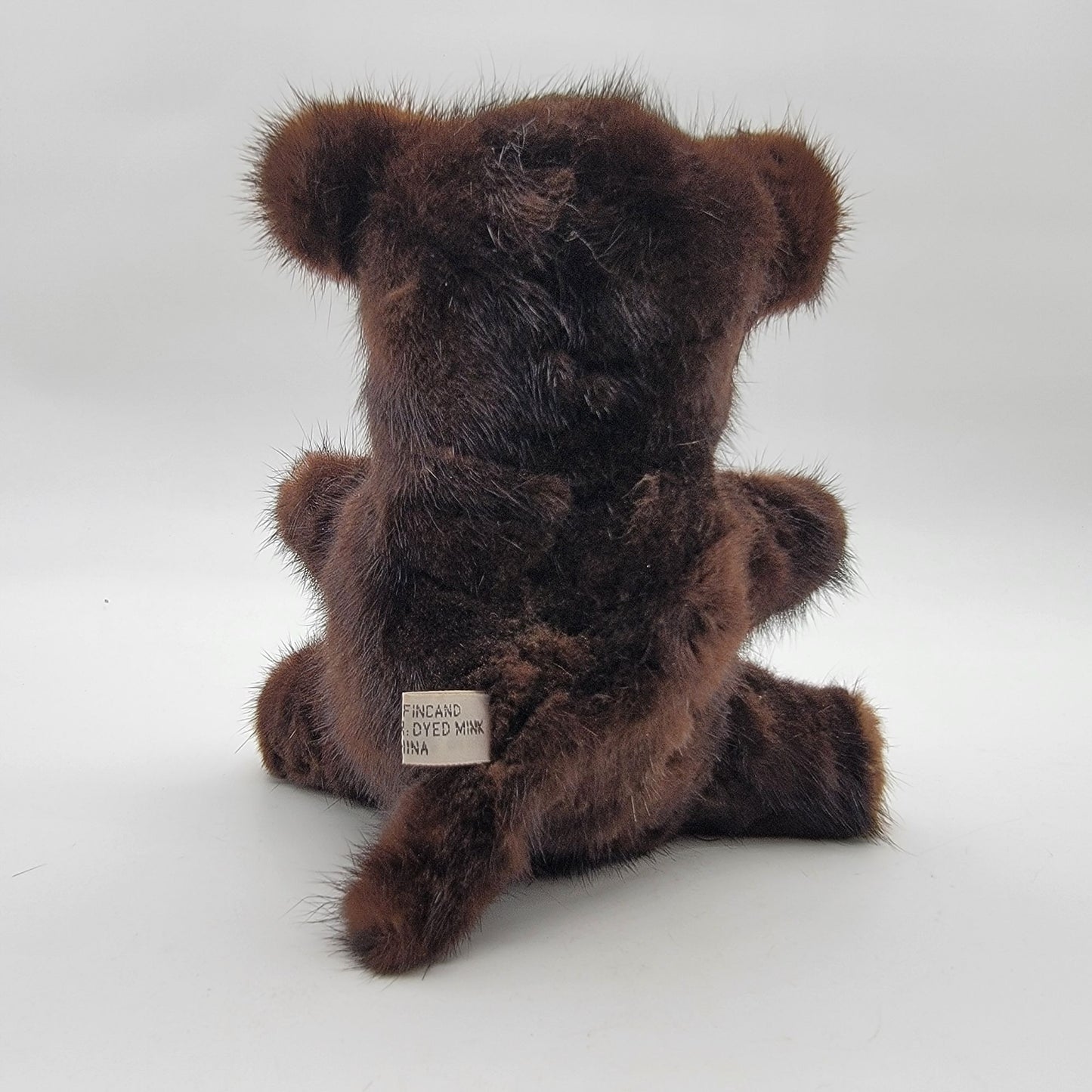 Genuine Finland Dyed Mink Fur Miniature Teddy Bear Plush